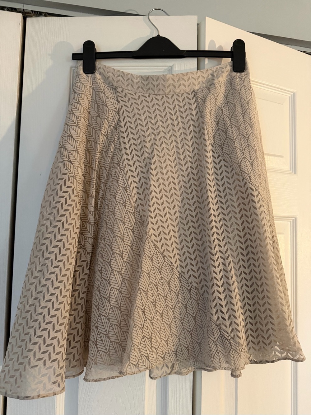Maeve Cream Patterned Circle Skirt